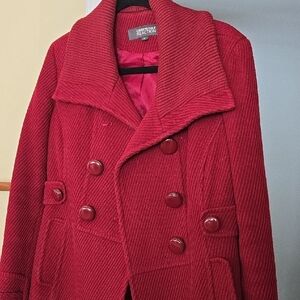 Kenneth Cole Reaction Women's Vibrant Red Peacoat